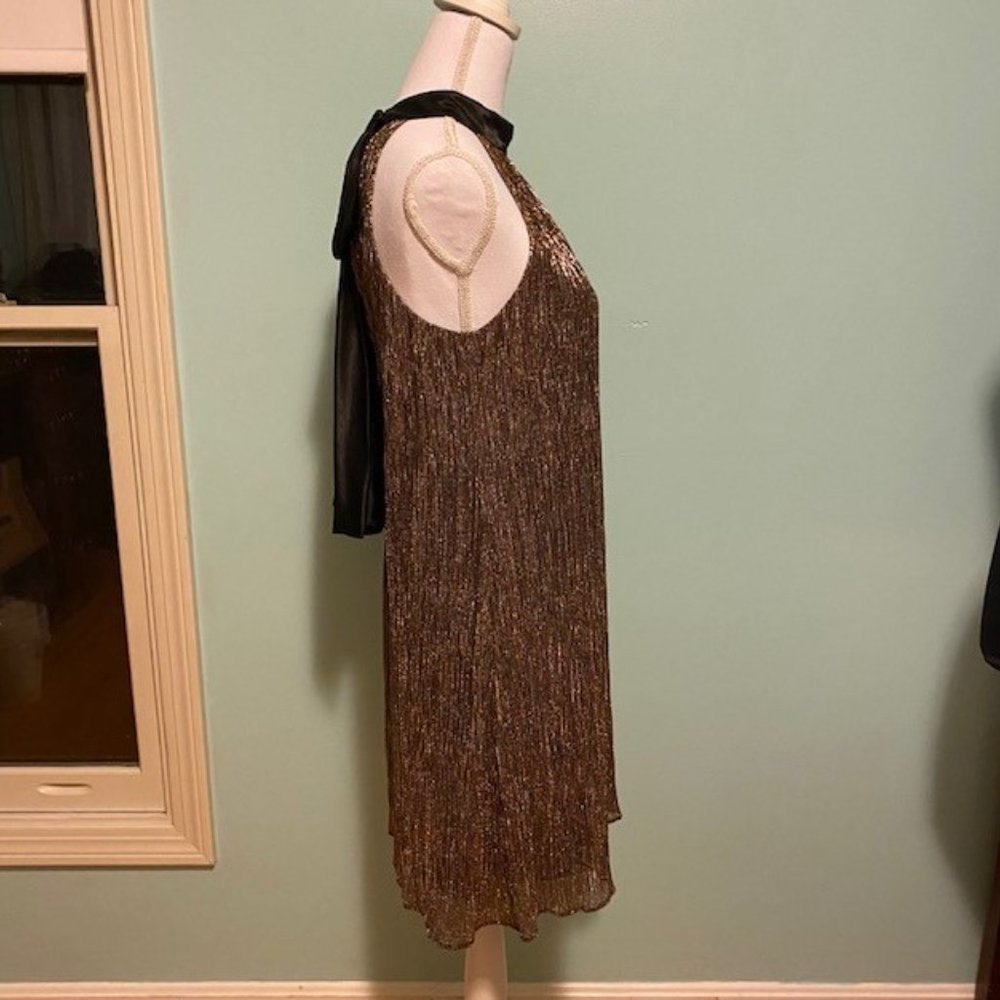 Laundry by Shelli Segal Gold Silver‎ Shift Dress, Size 6, NWT, FLAWLESS - Picture 4 of 16